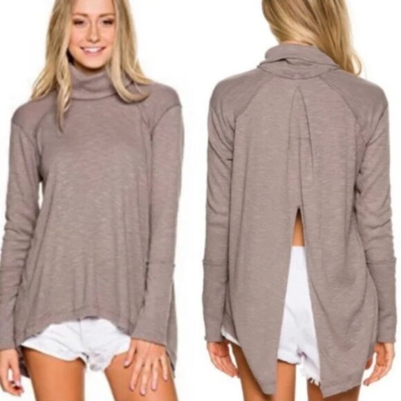 We the Free Split Back Turtleneck Top - Picture 1 of 12